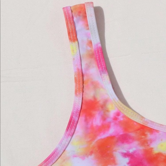 Pink Tie Dye Cutout Bikini Swimsuit - Picture 3 of 5